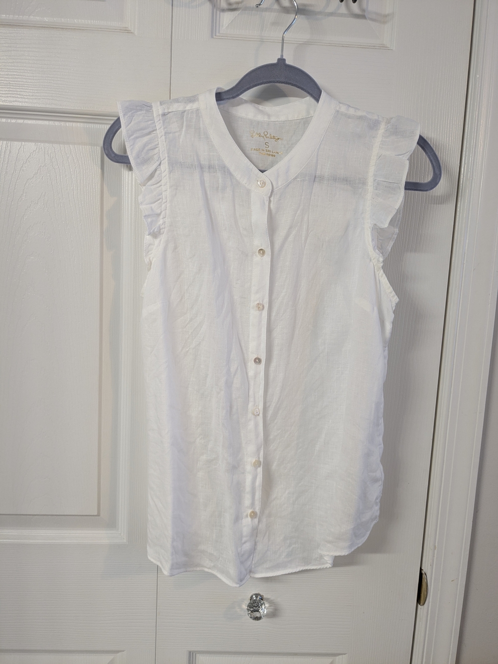 Lilly Pulitzer Briette White Linen Top Size Small